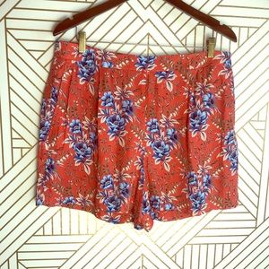 Loft Floral Shorts Plus Size 14